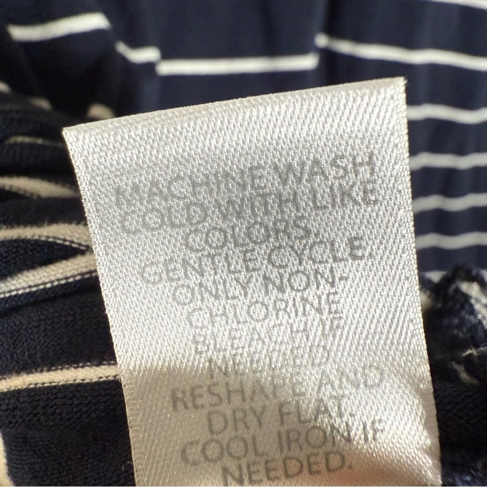 J.Jill Coastal 3/4 Sleeve Navy Striped Shirt size Small - Picture 6 of 6